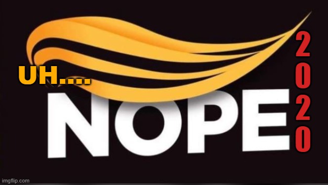 Uh...Nope to Trump 2020 | 2
0
2
0; UH.... | image tagged in election 2020,donald trump | made w/ Imgflip meme maker