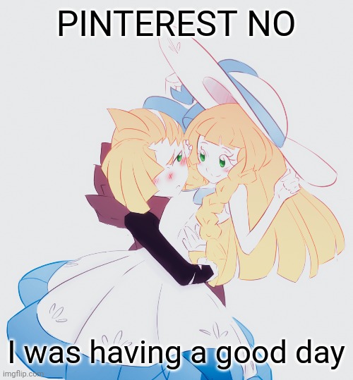 N O | PINTEREST NO; I was having a good day | image tagged in pokemon,pokemon sun and moon | made w/ Imgflip meme maker