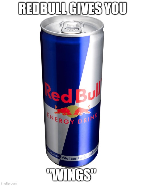Redbull experience | REDBULL GIVES YOU "WINGS" | image tagged in redbull experience | made w/ Imgflip meme maker