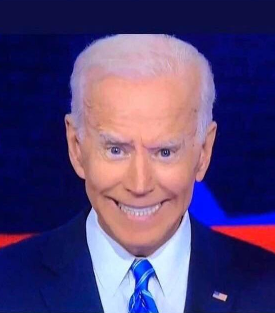 Creepy smiling Joe Biden Blank Meme Template