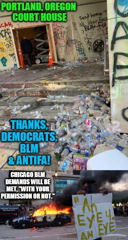 Real Classy Terrorism, Democrats! See You At The Polls.... | CHICAGO BLM DEMANDS WILL BE MET, "WITH YOUR PERMISSION OR NOT." | image tagged in politics,political meme,democratic socialism,liberalism,terrorism,blm | made w/ Imgflip meme maker