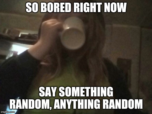 SO BORED RIGHT NOW; SAY SOMETHING RANDOM, ANYTHING RANDOM | image tagged in sleep deprived lacey | made w/ Imgflip meme maker