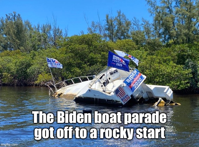 The Biden boat parade got off to a rocky start | made w/ Imgflip meme maker