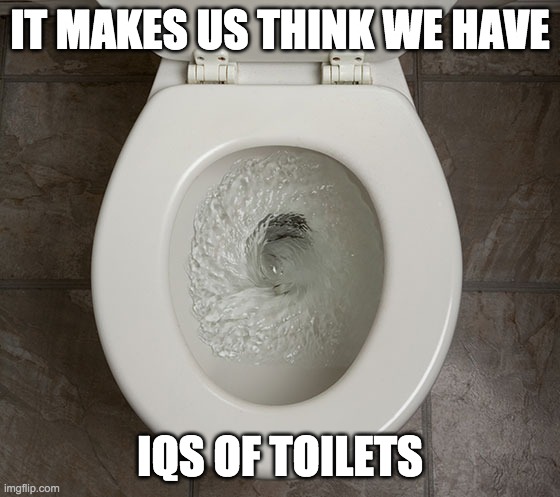 Toliet | IT MAKES US THINK WE HAVE IQS OF TOILETS | image tagged in toliet | made w/ Imgflip meme maker