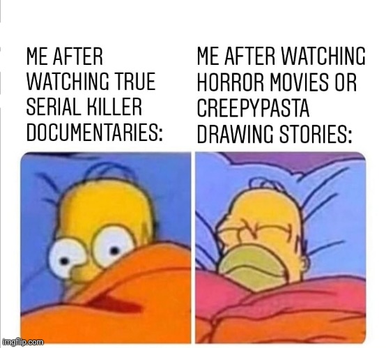 Fun Horror Movies Homer | image tagged in horror,fun | made w/ Imgflip meme maker