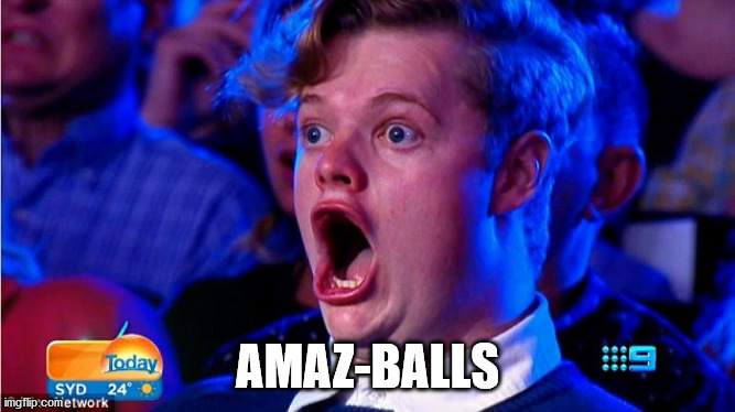 amazed magikarp | AMAZ-BALLS | image tagged in amazed magikarp | made w/ Imgflip meme maker