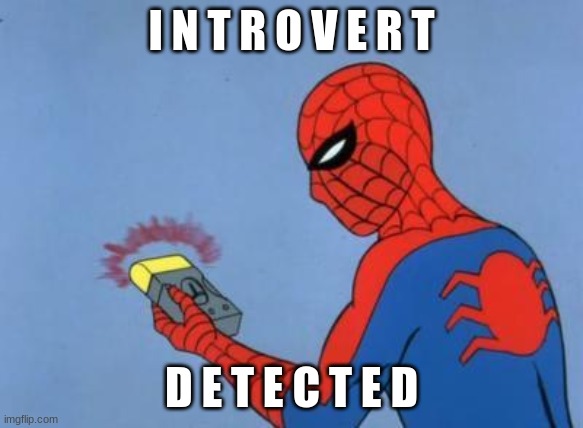 spiderman detector | I N T R O V E R T D E T E C T E D | image tagged in spiderman detector | made w/ Imgflip meme maker