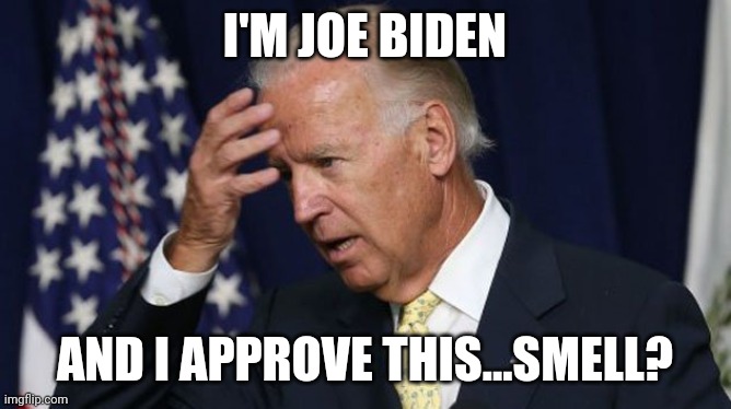 Joe Biden worries | I'M JOE BIDEN; AND I APPROVE THIS...SMELL? | image tagged in joe biden worries | made w/ Imgflip meme maker