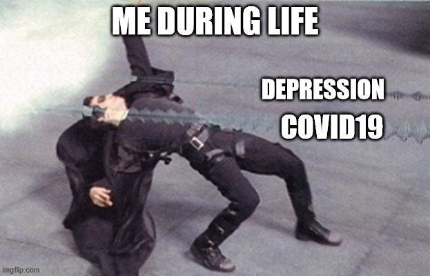 Me during life | ME DURING LIFE; DEPRESSION; COVID19 | made w/ Imgflip meme maker