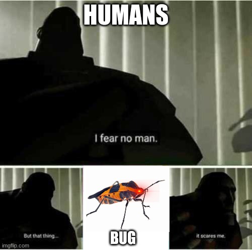 I speak Facts | HUMANS; BUG | image tagged in i fear no man | made w/ Imgflip meme maker