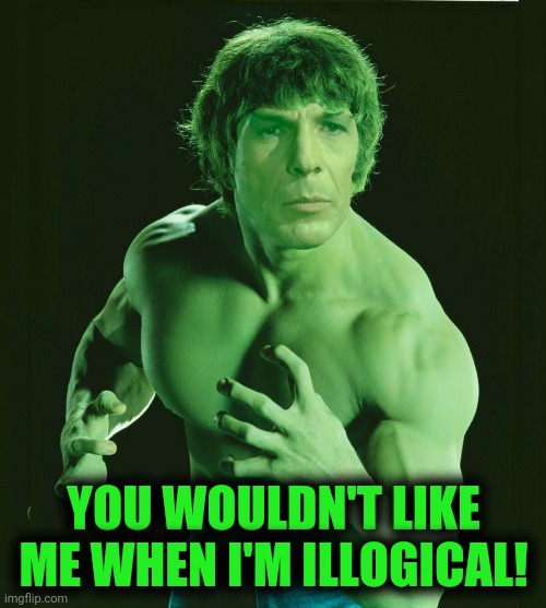 YOU WOULDN'T LIKE ME WHEN I'M ILLOGICAL! | made w/ Imgflip meme maker