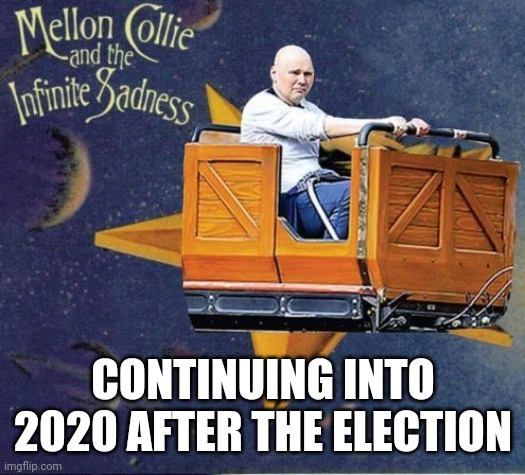 Sad Billy Corgan rollercoaster | CONTINUING INTO 2020 AFTER THE ELECTION | image tagged in 2020 election | made w/ Imgflip meme maker