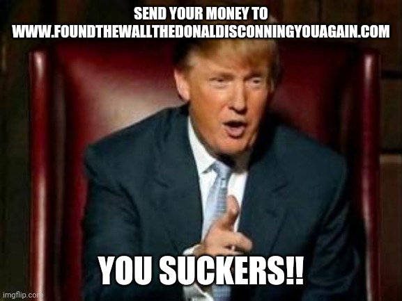 Failed wall | SEND YOUR MONEY TO WWW.FOUNDTHEWALLTHEDONALDISCONNINGYOUAGAIN.COM; YOU SUCKERS!! | image tagged in build the wall,maga,trump,trump supporter,election 2020 | made w/ Imgflip meme maker