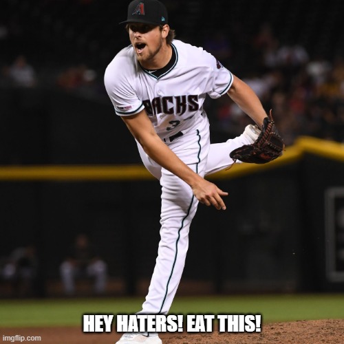 ginks | HEY HATERS! EAT THIS! | image tagged in dbacks,memes | made w/ Imgflip meme maker