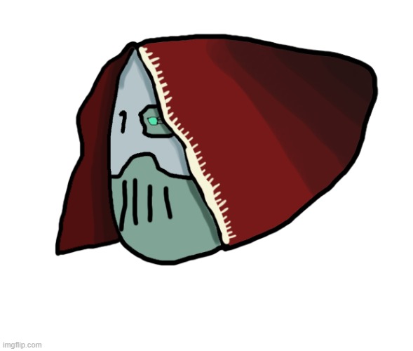 Attempted to make a Tech-Priest head from Warhammer 40k, what do you think? | image tagged in tech priest,warhammer 40k,40k,drawing,cyborg | made w/ Imgflip meme maker