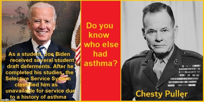 Joe and Chesty | image tagged in draft dodger | made w/ Imgflip meme maker