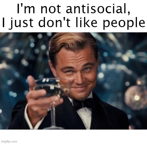 I'm not antisocial, I just don't like people | image tagged in not anti social just don't like people | made w/ Imgflip meme maker