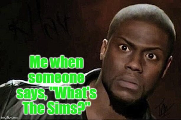 Kevin Hart | Me when someone says, "What's The Sims?" | image tagged in memes,kevin hart,the sims | made w/ Imgflip meme maker