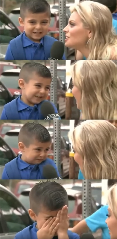 High Quality Kid cry reporter full Blank Meme Template