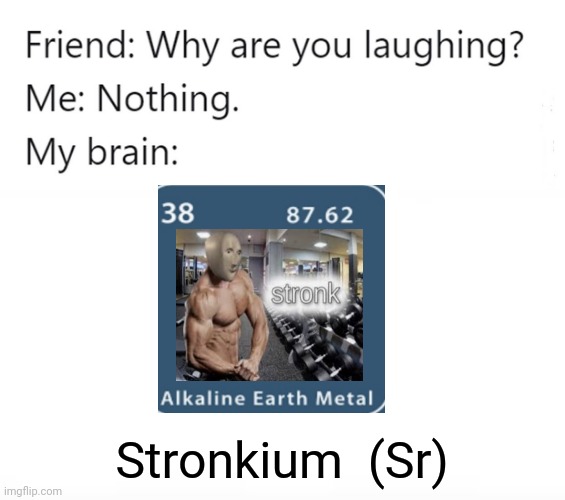 Stronk is now in the periodic table | Stronkium  (Sr) | image tagged in stronks | made w/ Imgflip meme maker