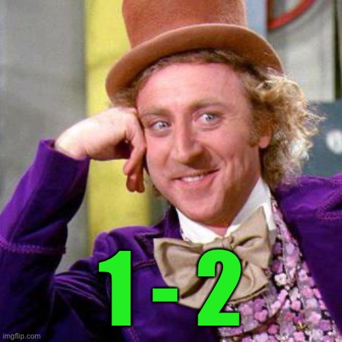 Willy Wonka Blank | 1 - 2 | image tagged in willy wonka blank | made w/ Imgflip meme maker