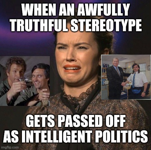 That Face You Make | WHEN AN AWFULLY TRUTHFUL STEREOTYPE GETS PASSED OFF AS INTELLIGENT POLITICS | image tagged in that face you make | made w/ Imgflip meme maker
