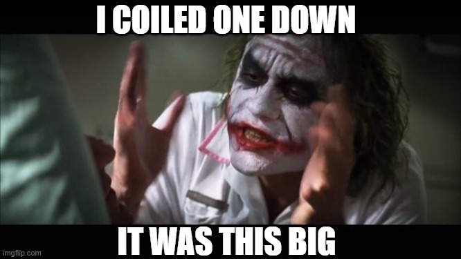 turd humour | I COILED ONE DOWN; IT WAS THIS BIG | image tagged in memes,and everybody loses their minds | made w/ Imgflip meme maker