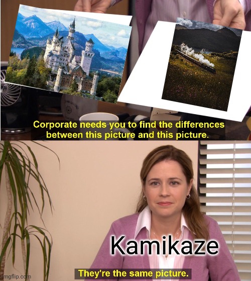 They're The Same Picture Meme | Kamikaze | image tagged in memes,they're the same picture | made w/ Imgflip meme maker