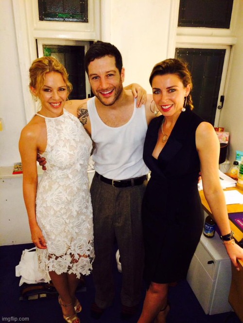 Visiting with Matt Cardle, multi-platinum selling recording artist and songwriter who impressed as radio DJ 'Huey Calhoun.' | image tagged in kylie dannii matt cardle,radio,dj,sisters,music,musicians | made w/ Imgflip meme maker
