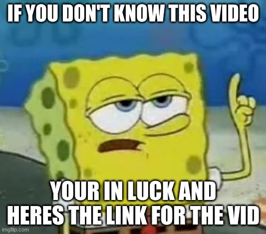 I'll Have You Know Spongebob Meme | IF YOU DON'T KNOW THIS VIDEO YOUR IN LUCK AND HERES THE LINK FOR THE VID | image tagged in memes,i'll have you know spongebob | made w/ Imgflip meme maker