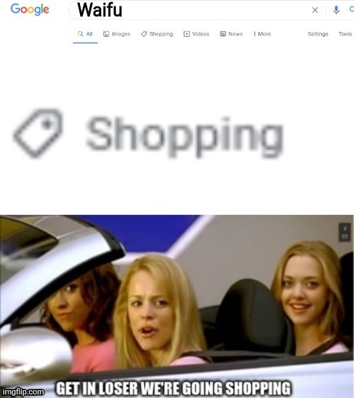 Google search shopping | Waifu | image tagged in google search shopping | made w/ Imgflip meme maker