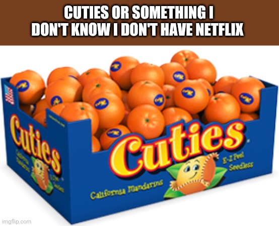 CUTIES OR SOMETHING I DON'T KNOW I DON'T HAVE NETFLIX | image tagged in memes,i don't know,funny,cuties | made w/ Imgflip meme maker