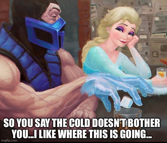Subzero Romance | SO YOU SAY THE COLD DOESN’T BOTHER YOU...I LIKE WHERE THIS IS GOING... | image tagged in funny | made w/ Imgflip meme maker