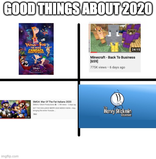 In my opinion at least | GOOD THINGS ABOUT 2020 | image tagged in memes,blank starter pack | made w/ Imgflip meme maker