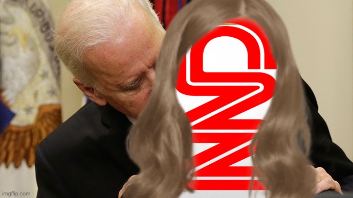 Biden And CNN | image tagged in sniff,joe biden,cnn,biased media | made w/ Imgflip meme maker