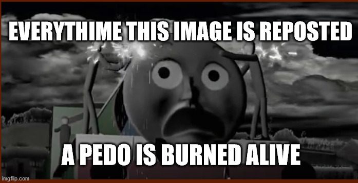 henreh | EVERYTHIME THIS IMAGE IS REPOSTED; A PEDO IS BURNED ALIVE | image tagged in henreh | made w/ Imgflip meme maker