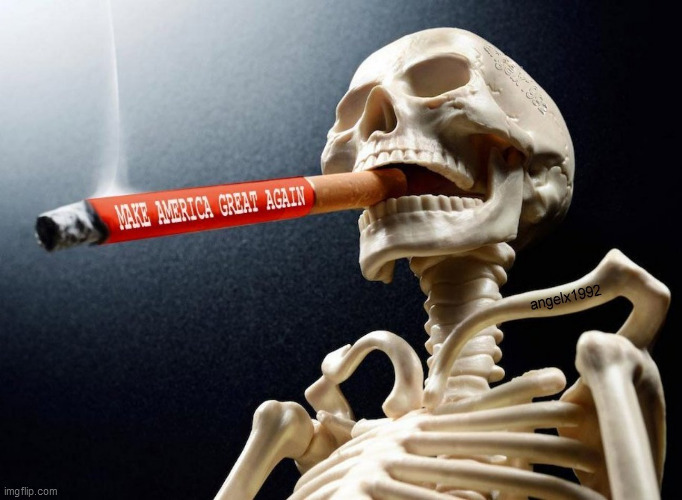cigarrete | image tagged in cigarrete,skeleton,smoking,cancer,trumptards,skull | made w/ Imgflip meme maker