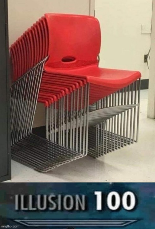 Magic chair | image tagged in chair,memes,illusion 100,funny | made w/ Imgflip meme maker