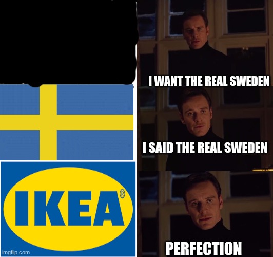 perfection | I WANT THE REAL SWEDEN; I SAID THE REAL SWEDEN; PERFECTION | image tagged in perfection | made w/ Imgflip meme maker