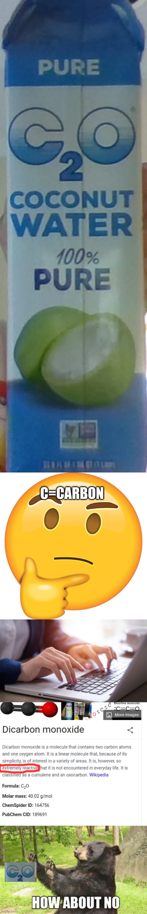 C=CARBON | image tagged in memes,how about no bear | made w/ Imgflip meme maker