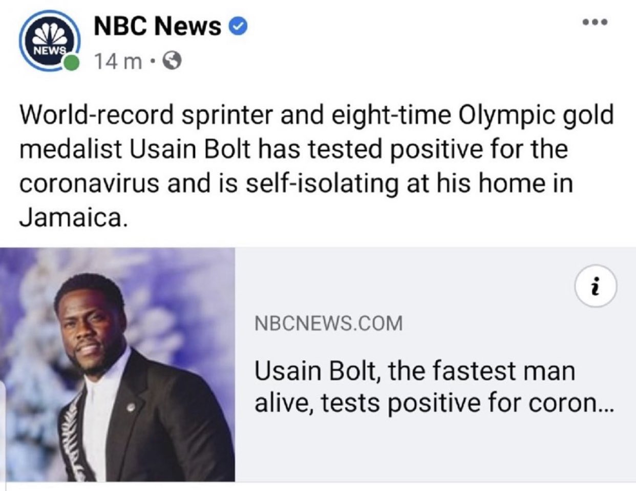 High Quality NBC News Kevin Hart Usain Bolt Blank Meme Template