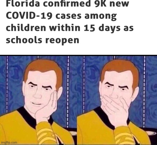 Wow! Never would have guessed! | image tagged in fake surprised,school reopening,covid,pandemic | made w/ Imgflip meme maker