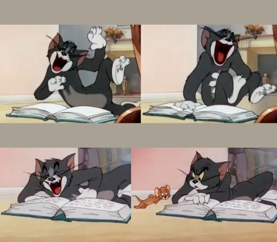 Tom laughing, and annoyed Blank Meme Template