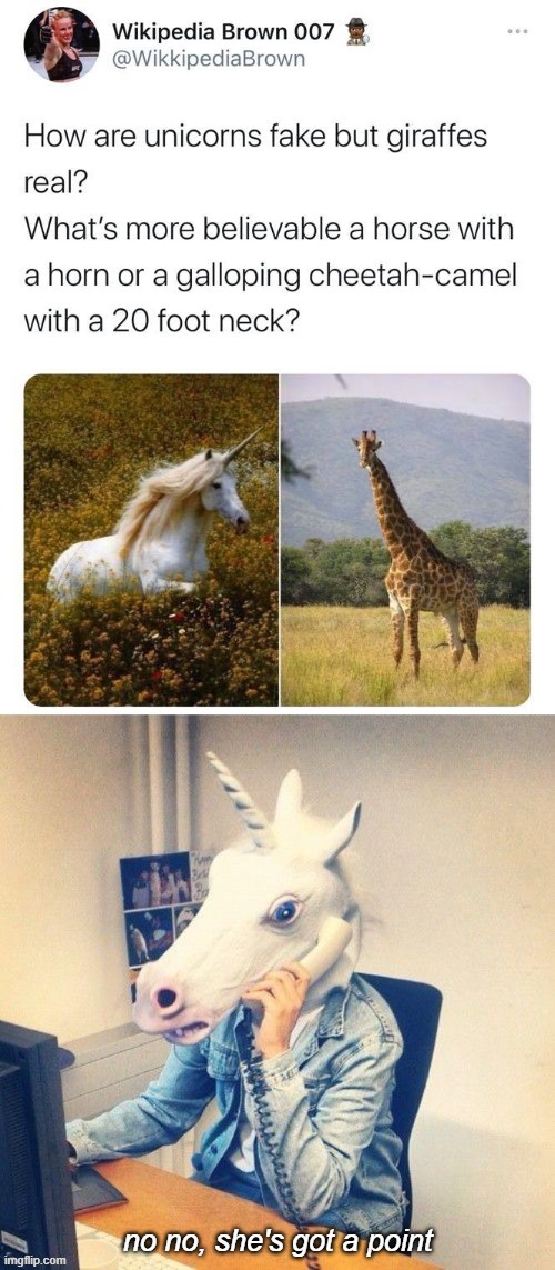 #StandUp, let's see some unicorns in the chats yo | image tagged in unicorn,unicorns,giraffe,no no he's got a point,no no hes got a point,deep thoughts | made w/ Imgflip meme maker