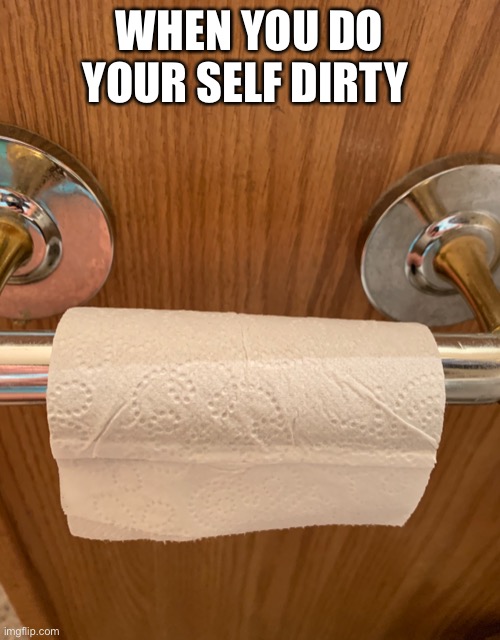 Bathroom | WHEN YOU DO YOUR SELF DIRTY | image tagged in toilet paper,bathroom,dirty | made w/ Imgflip meme maker