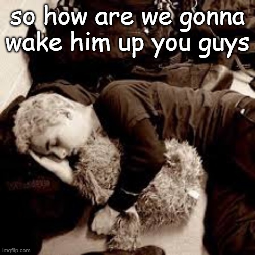 so how are we gonna wake him up you guys | image tagged in green day | made w/ Imgflip meme maker