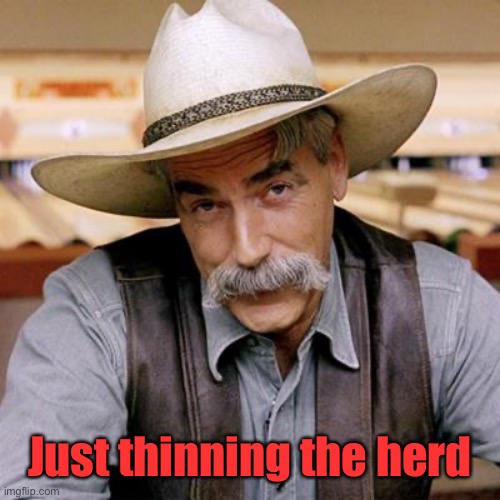 SARCASM COWBOY | Just thinning the herd | image tagged in sarcasm cowboy | made w/ Imgflip meme maker