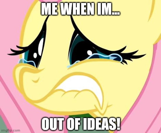 idk | ME WHEN IM... OUT OF IDEAS! | image tagged in fluttershy cry | made w/ Imgflip meme maker