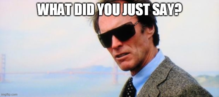 Clint Eastwood | WHAT DID YOU JUST SAY? | image tagged in clint eastwood | made w/ Imgflip meme maker