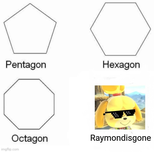 Pentagon Hexagon Octagon |  Raymondisgone | image tagged in memes,pentagon hexagon octagon | made w/ Imgflip meme maker